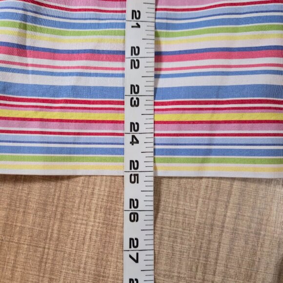 Talbot's Woman Striped Pleated Skirt Size 16W Pink Preppy Career Classic - Picture 5 of 7